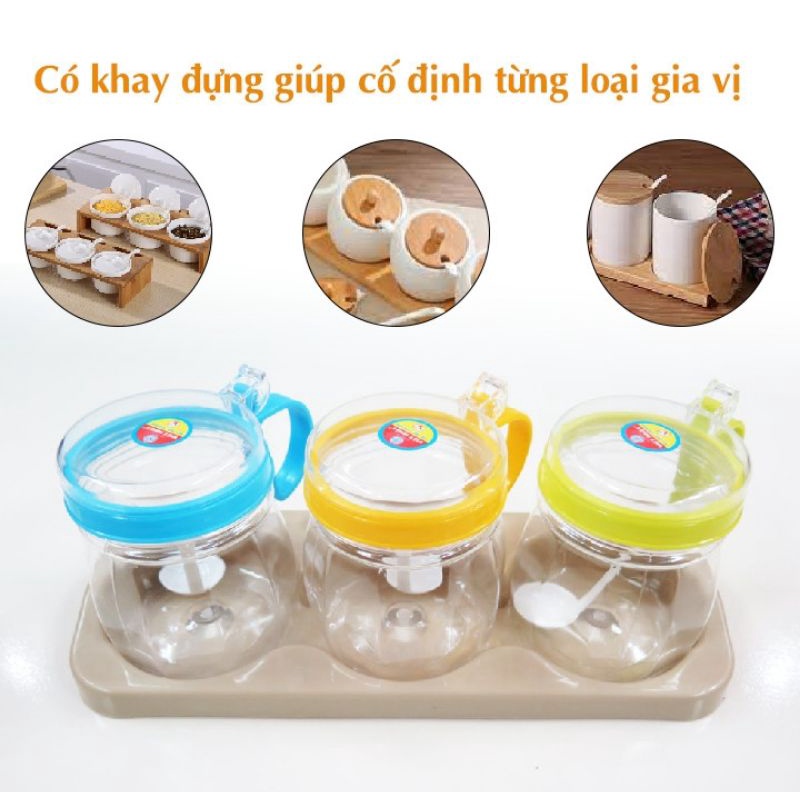 Bộ 4 lọ đựng gia vị nhựa Việt Nhật