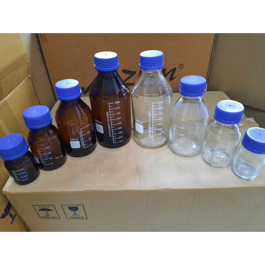 CHAI THỦY TINH NẮP VẶN XANH CHIA VẠCH 100ml 250ml 500ml 1000ml đựng dược liệu, nguyên liệụ mỹ phẩm
