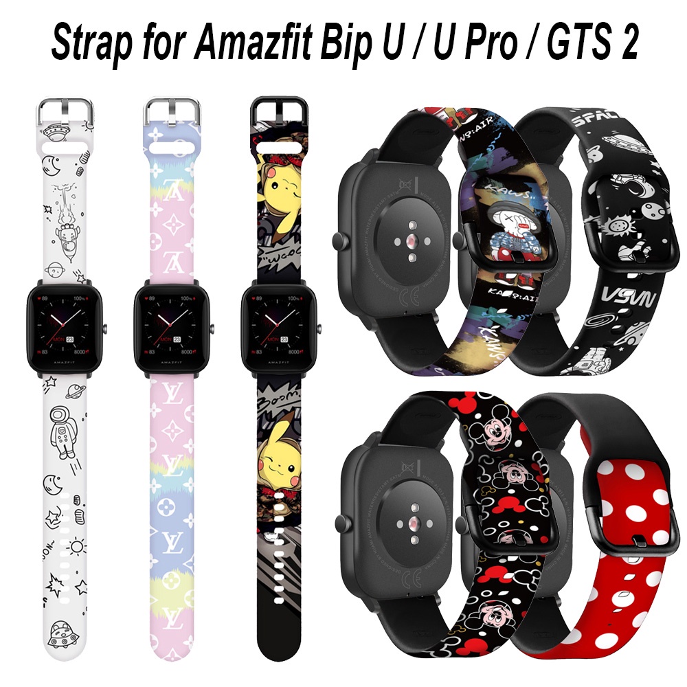 Dây đeo silicon 20mm cho đồng hồ thông minh Huami Amazfit Bip U pro Xiaomi Amazfit Bip S Lite GTS 2 Mini GTR 42mm