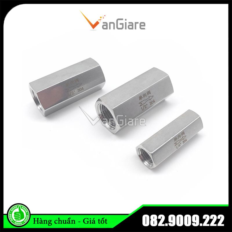 Van 1 chiều KHÍ NÉN CV inox 304 CV01 CV02 CV03 CV04, ren 9.6 13 17 21