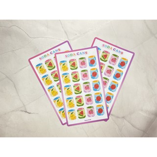 [Soda Cans] Sticker decal trang trí hình vẽ lon soda trái cây _ #hana.land