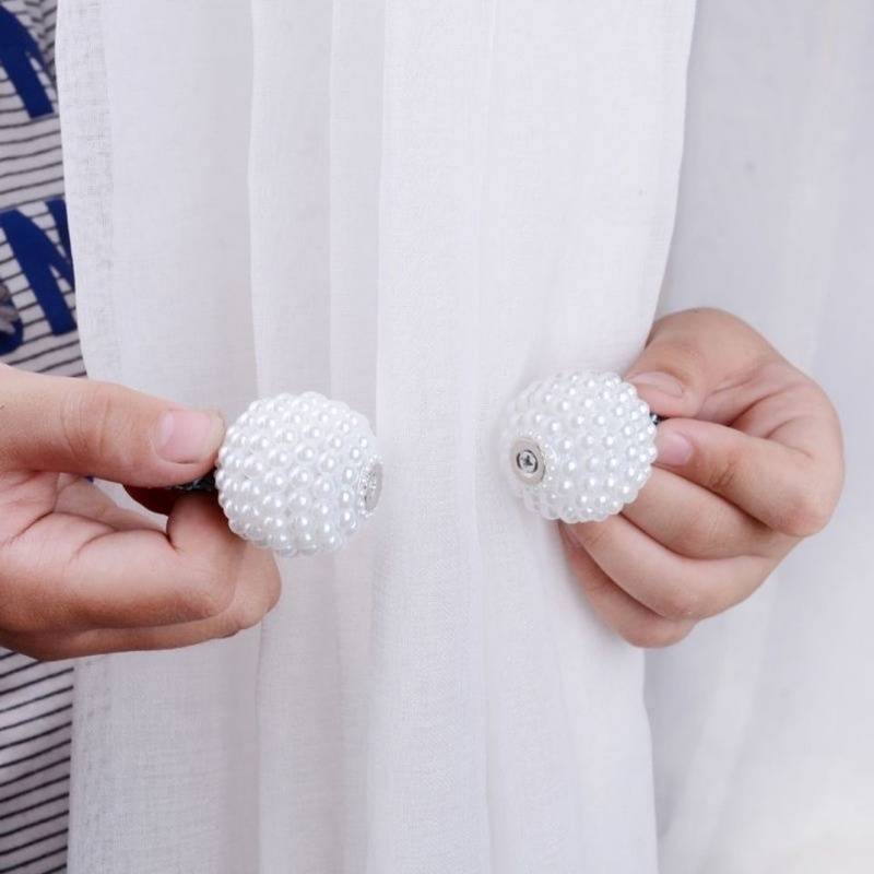Dây Buộc Rèm Cửa Nam Châm Đính Hạt Ngọc Trai Kiểu Dáng Mới