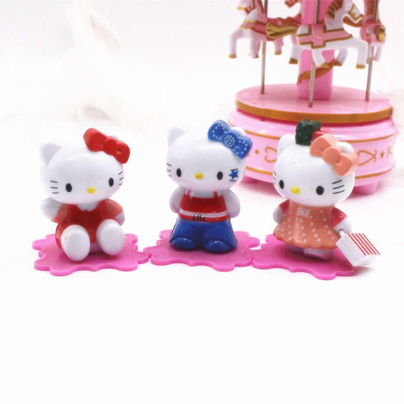 6 Que Cắm Trang Trí Bánh Kem Hình Mèo Hello Kitty
