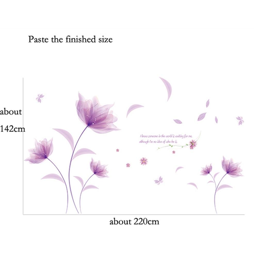 Giấy Dán Tường Hình Hoa Tím Chống Thấm Nước Trang Trí Phòng Khách / Phòng Ngủ