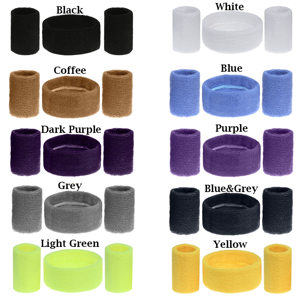 Bộ 3 Băng Đô Cotton Đeo Đầu Thấm Mồ Hôi Dùng Khi Chơi Thể Thao Bóng Rổ/Tập Gym