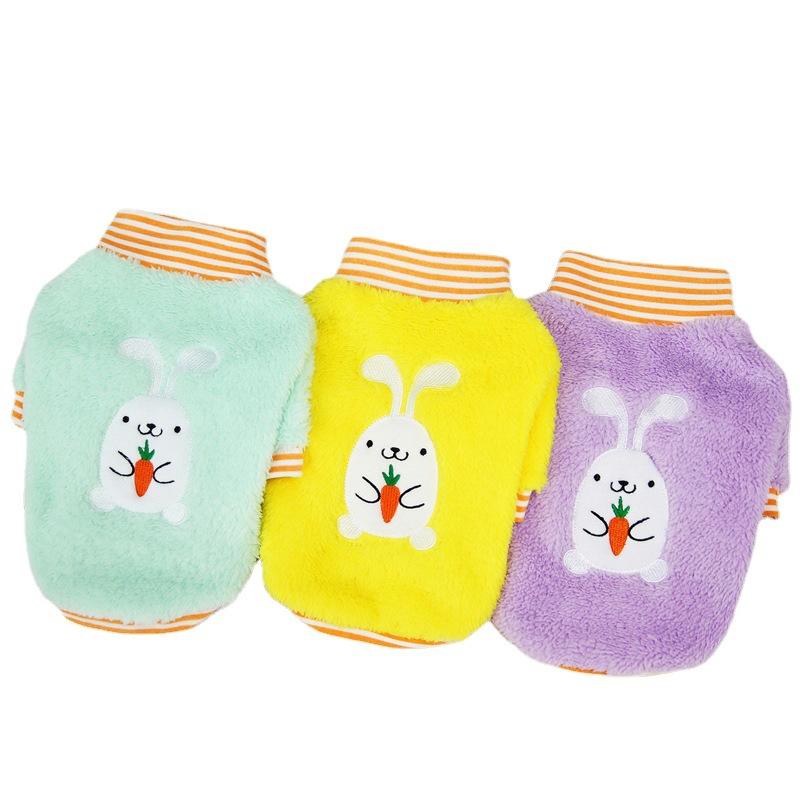 Quần áo chó mèo thú cưng: Áo nỉ lông họa tiết thỏ carot