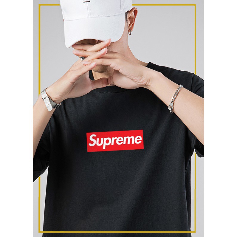 Áo Thun tay lỡ in chữ Supre.me , Áo Phông Cổ Tròn Unisex Form Rộng chất liệu cotton