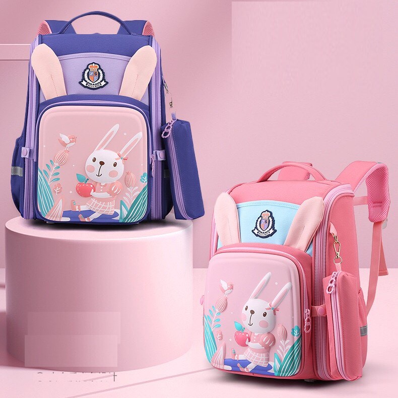 Balo Chống Gù 3D Nổi Thỏ Du Hành, Cặp Chống Gù Chống Nước Học Sinh Tiểu Học Lớp 1 Đến Lớp 4 Mẫu Bé Trai Bé Gái