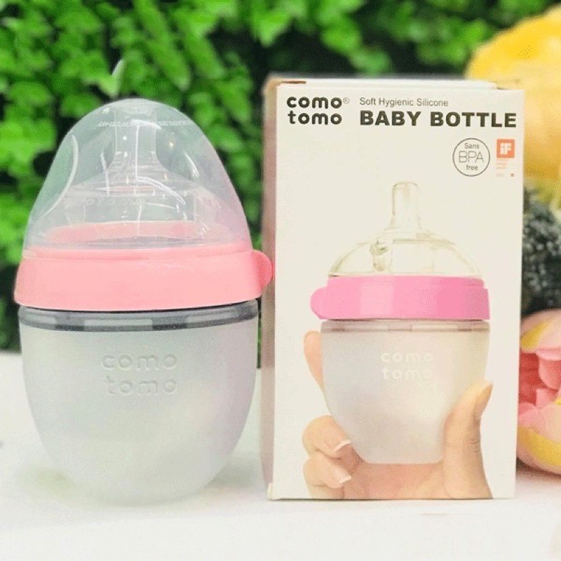 [TặngTay Cầm-Hàng Chính Hãng] Bình Sữa Comotomo, Bình Sữa Cho Bé Chống Sặc 250 ml Và 150 ml - 100% Silicone Y Tế