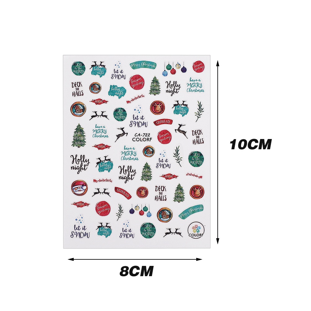 [Hàng mới về] Miếng dán trang trí móng hình bông tuyết hoạt hình 3d