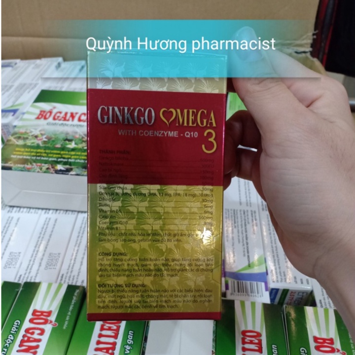 Viên uống GINKGO OMEGA 3 với Coenzym Q10 hộp 100 viên giúp bổ não,cải thiện trí nhớ