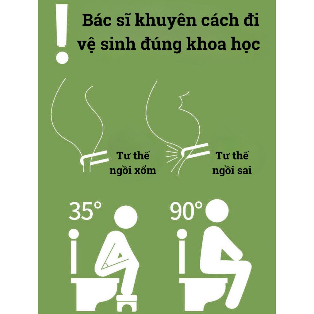 Ghế kê chân toilet BAMBOOO ECO, kệ để chân bằng tre giúp chống táo bón, đi vệ sinh đại tiện đúng cách, tốt cho sức khỏe