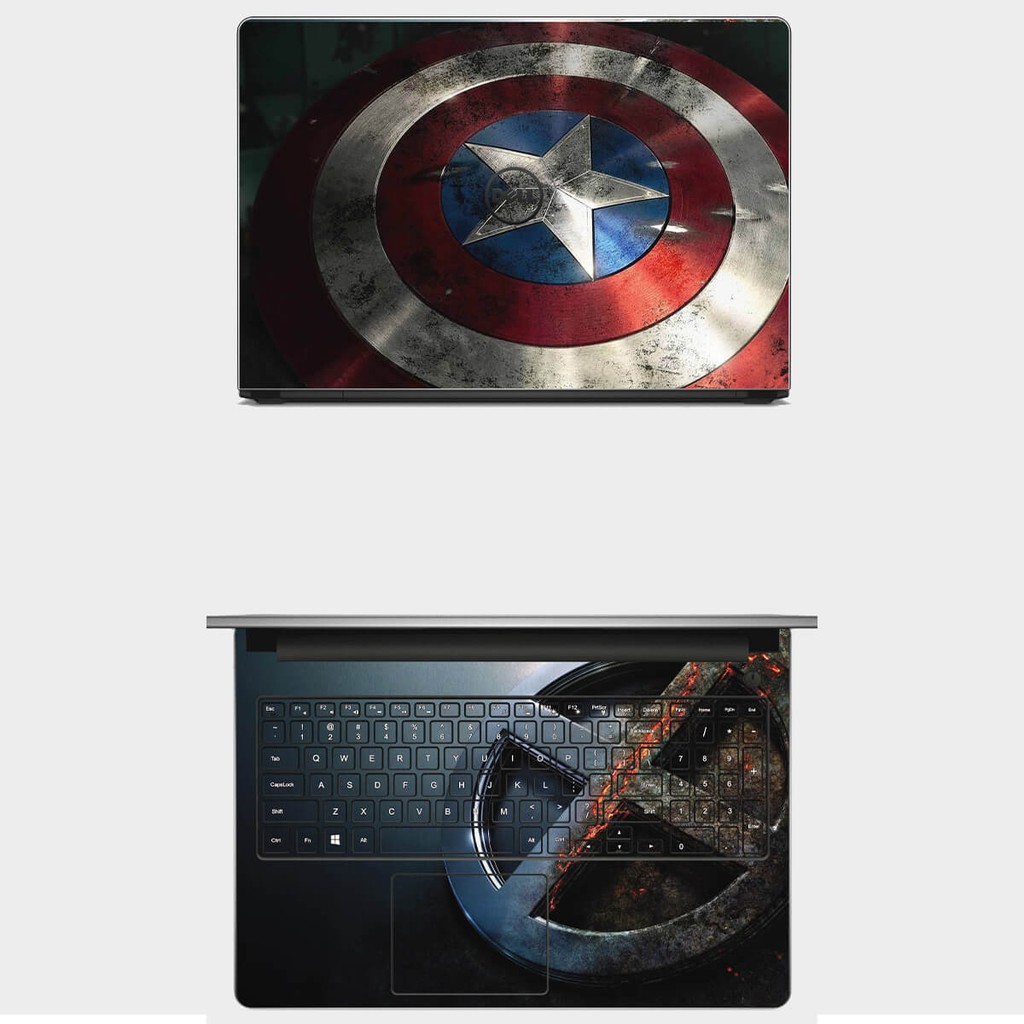 Skin laptop mẫu Marvel - Captain - Joker. Full Các Dòng Như: Dell, Hp, Acer, Asus, Macbook,...(in hình theo yêu cầu)