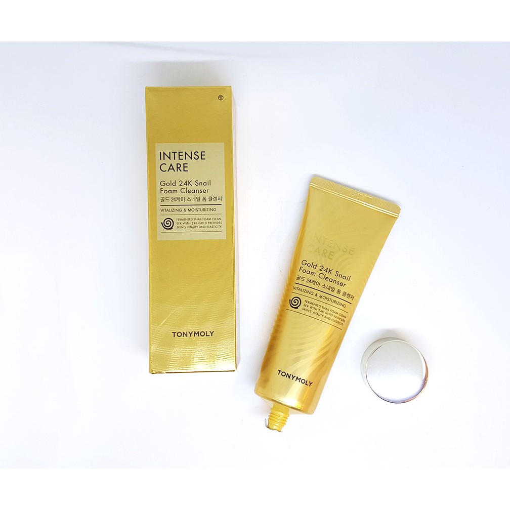 Sữa rửa mặt chiết xuất từ vàng 24k và nhớt ốc sên Intense care Gold 24k Snail Foam Cleanser