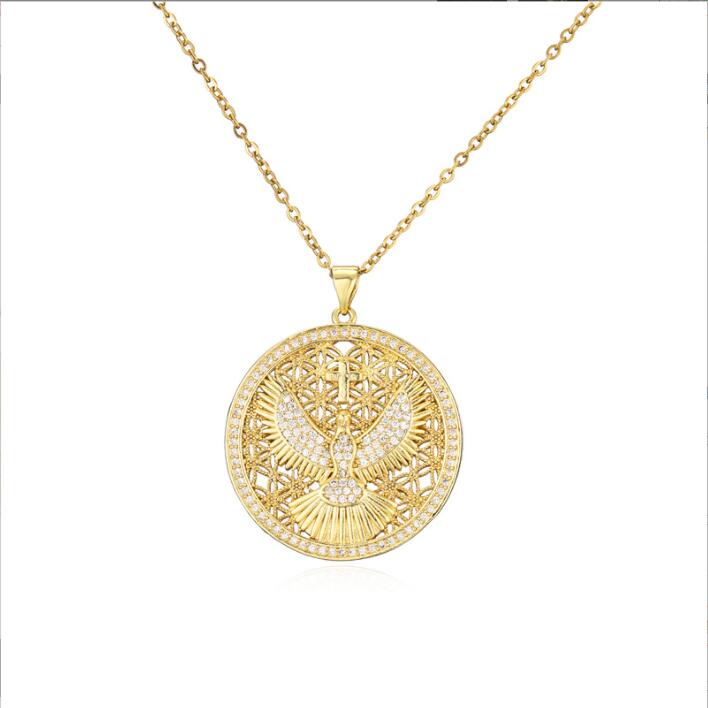 Vòng cổ Mạ Vàng 18K Mặt Hình Chim Đại Bàng Thời Trang Cho Nam