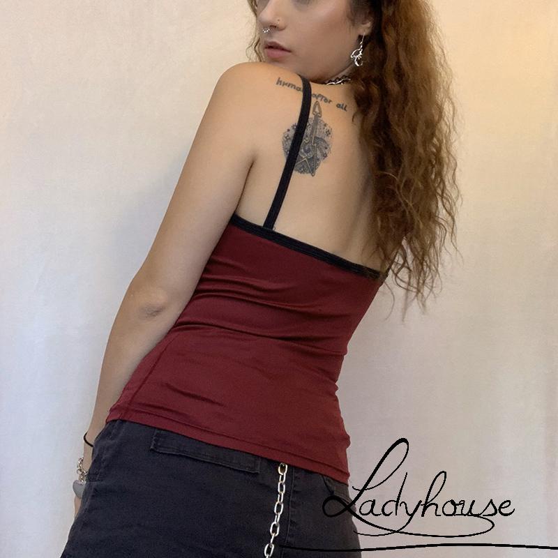 LD-Women´s Summer Tank Tops Spaghetti Straps Cartoon Eagle Print Tights Vest Female Everyday Wear