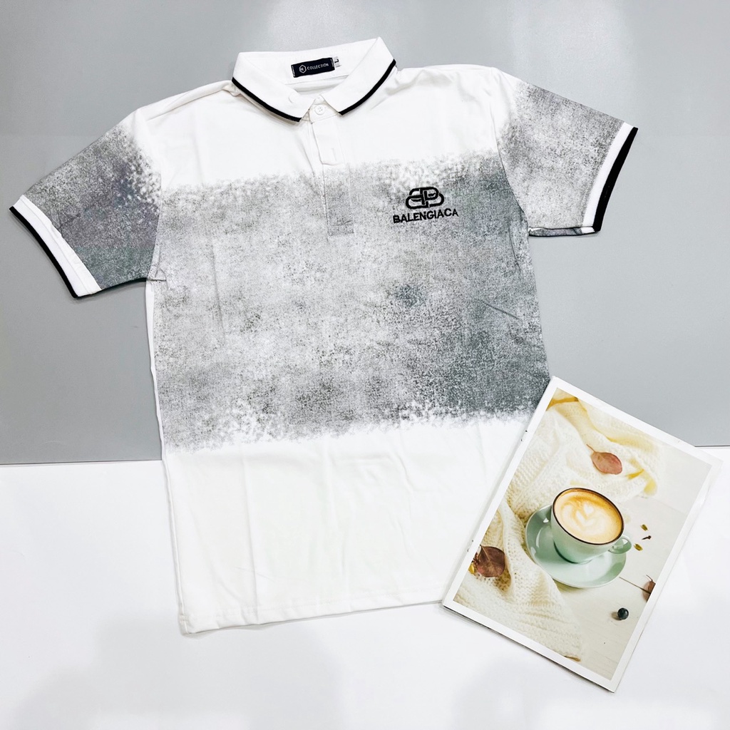 Áo thun nam ngắn tay POLO in chữ  sang trọng vải cotton co giãn bốn chiều vnxk VBSHOP013