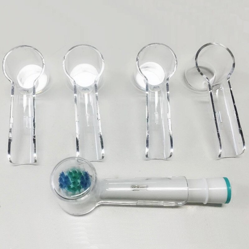 Bộ 2 Đầu Bọc Bàn Chải Đánh Răng Điện Hình Tròn Trong Suốt Chống Bụi