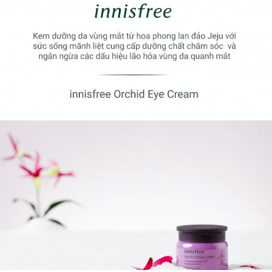 Innisfree Jeju Orchid Eye Cream 30ml - Kem dưỡng mắt ngăn ngừa lão hóa sớm từ hoa lan