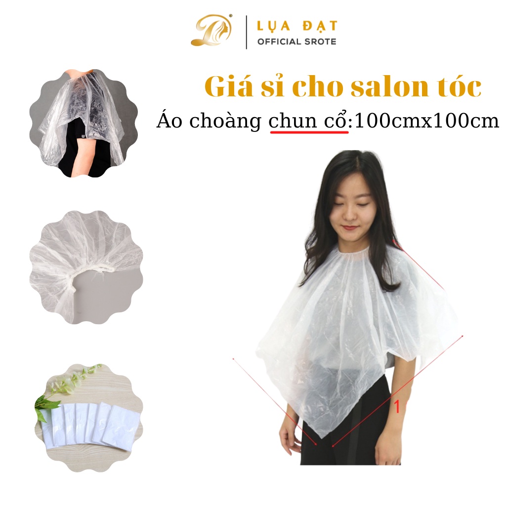 [SỈ SALON] Áo Choàng Nilon Chun Cổ Dùng 1 Lần Hỗ Trợ Làm Hóa Chất, Hấp, Nhuộm tóc cho Salon chuyên nghiệp