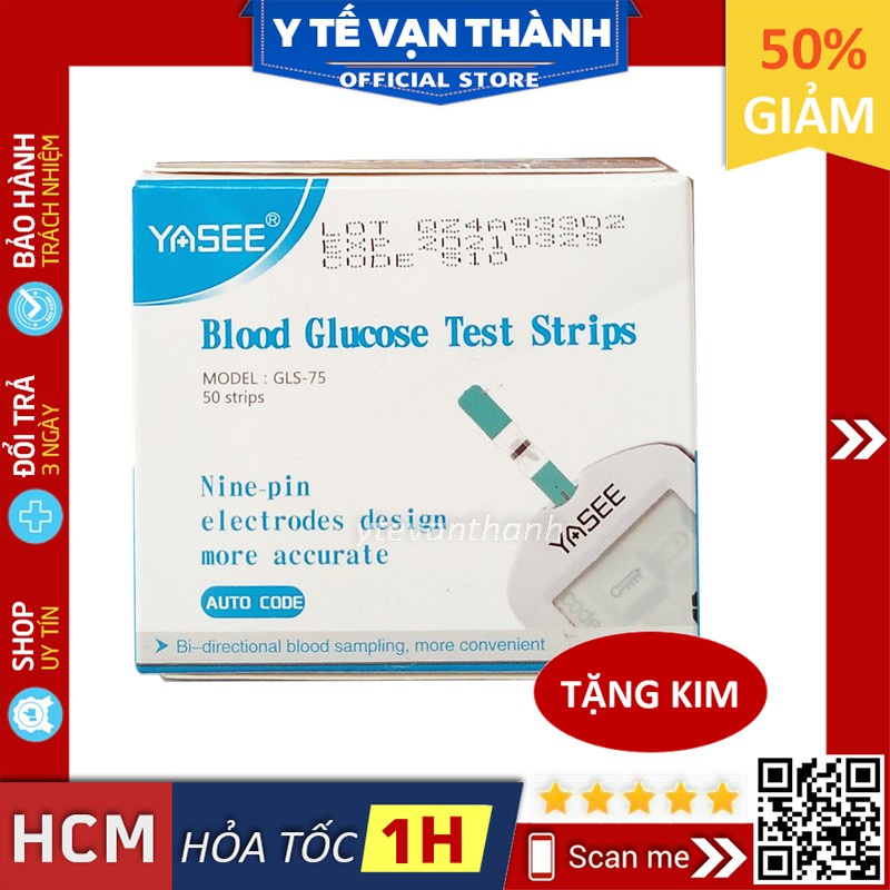 ✅ [TẶNG 50 KIM] Que Thử Đường Huyết Yasee | (Tặng Kim) -VT0659 | Y Tế Vạn Thành