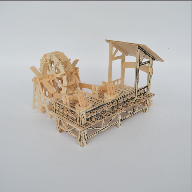 Mô hình lắp ráp gỗ 3D Bánh Xe Nước WATERING WHEEL