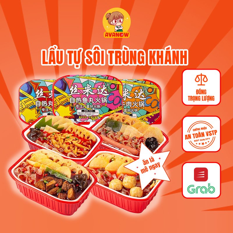[Mã GROXUAN1 giảm 8% đơn 150K] Lẩu tự sôi Trùng Khánh 🍣 Avanow 🍣 258g nhiều topping,đồ ăn vặt trung quốc | BigBuy360 - bigbuy360.vn