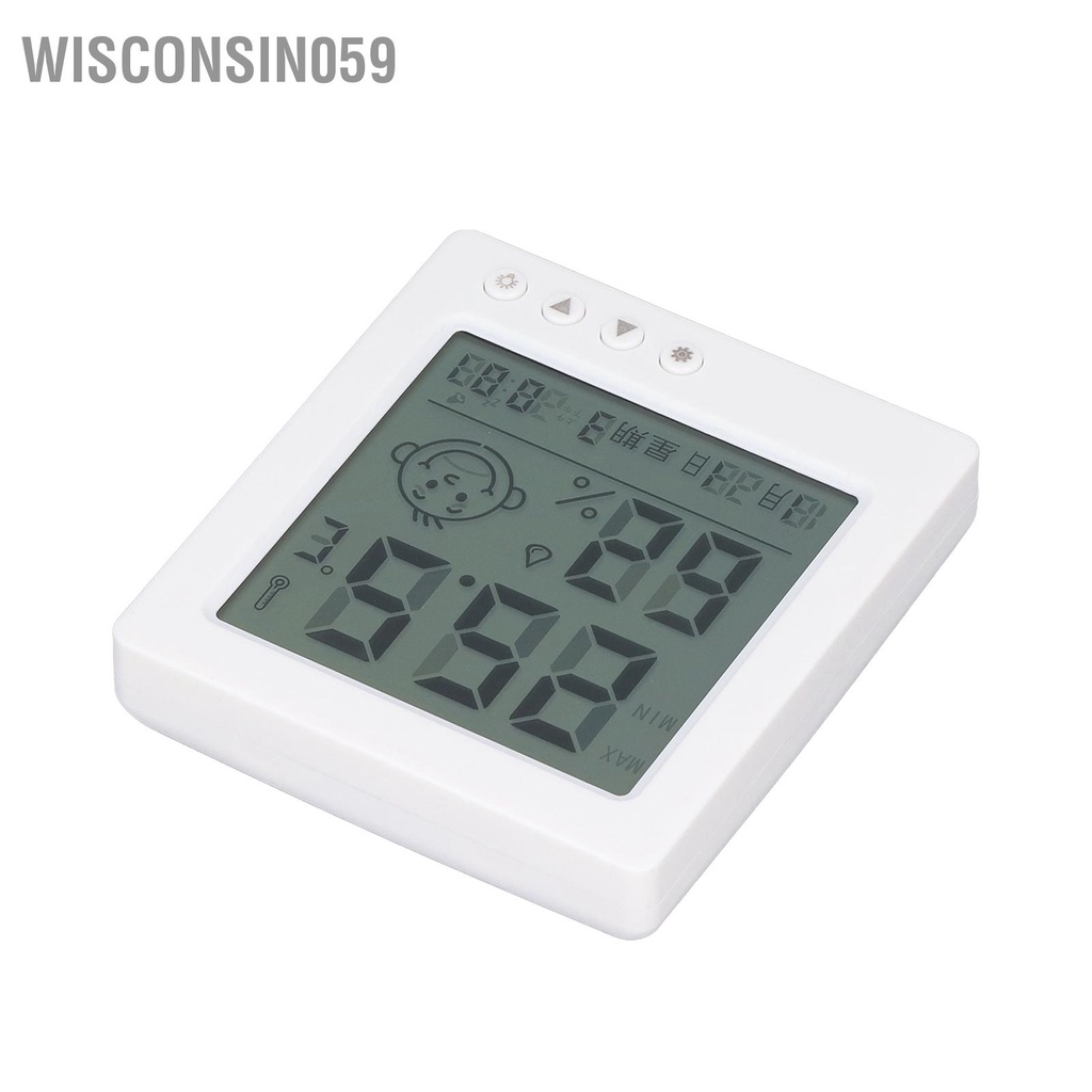 Wisconsin059 Hygrometer Thermometer Indoor Digital Display Temperature Monitor Humidity Gauge with Back Light for Home Use
