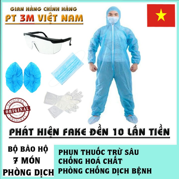 Bộ quần áo bảo hộ y tế , bộ phòng dịch 7 món cao cấp