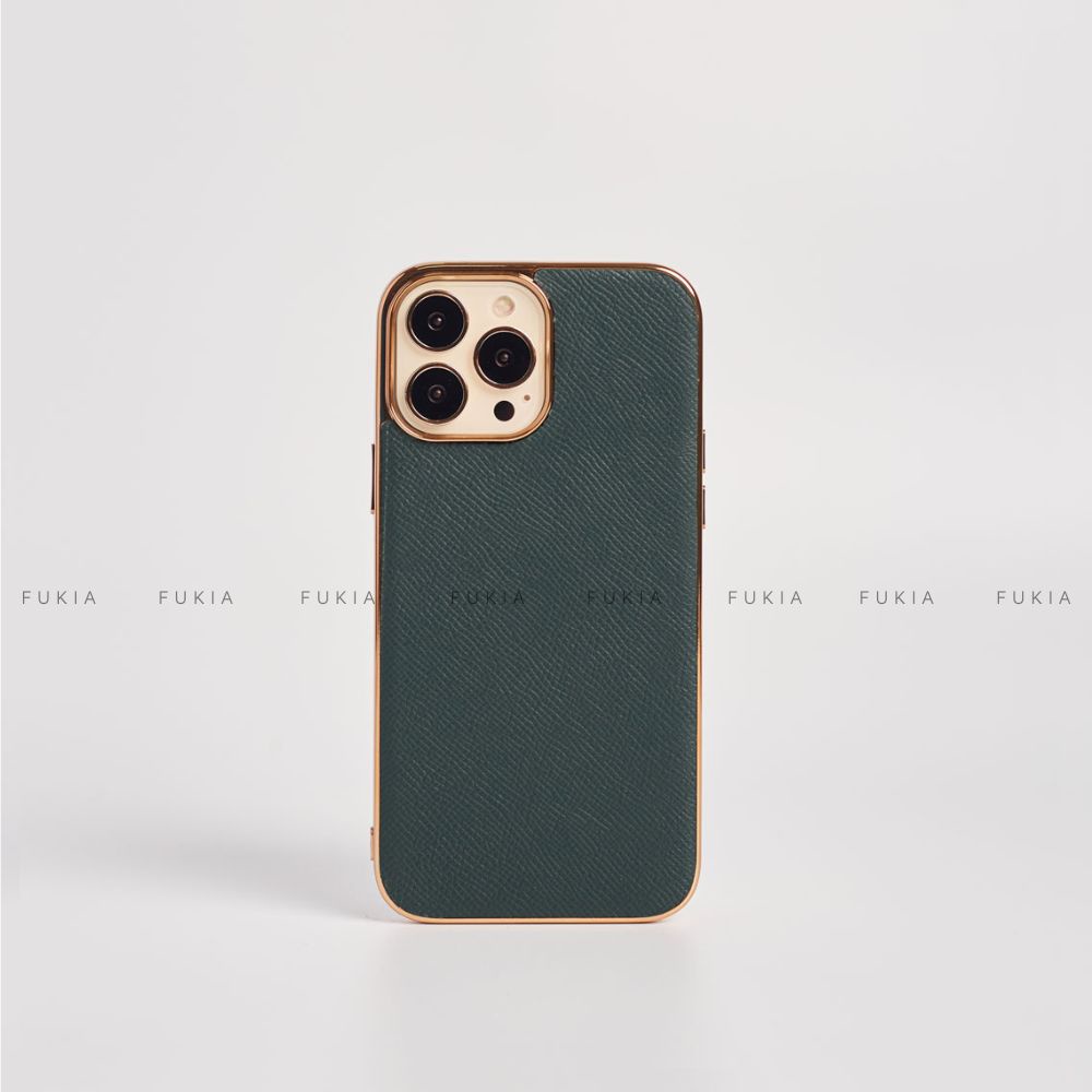 Ốp da thủ công Epsom Viền Gold dành cho IPhone 14/14Plus/14Pro/14Promax/13/13Pro/13Promax/12/12Pro/12Promax ODTC104