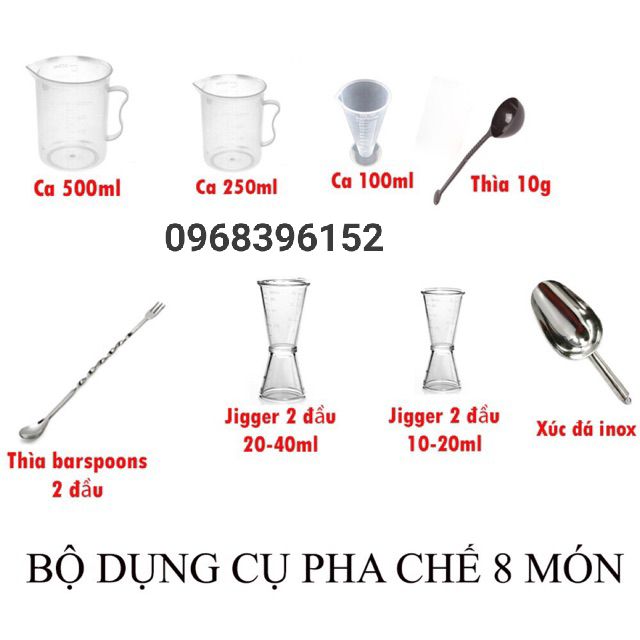 Bộ 8 món dụng cụ pha chế - định lượng