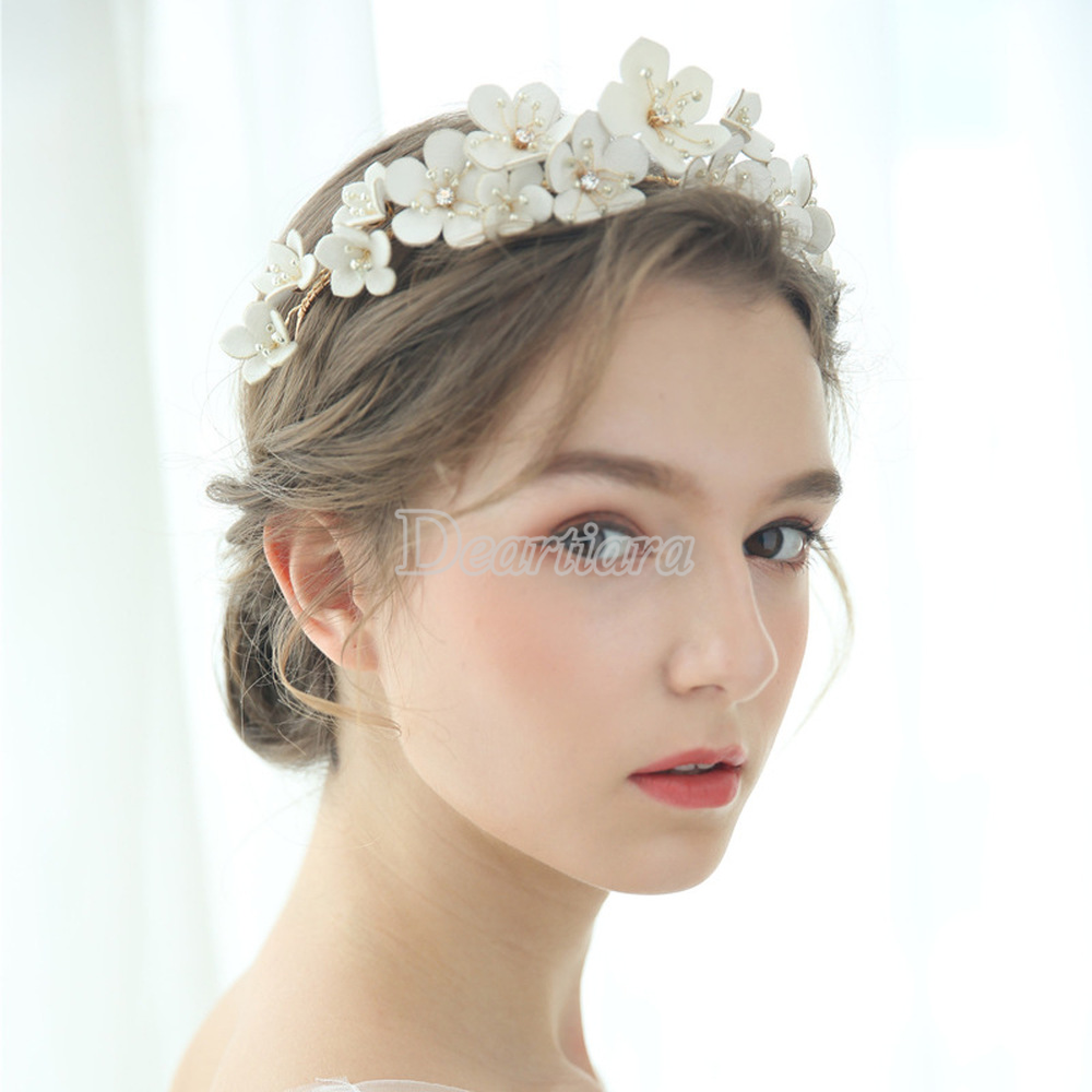 Vương miện hình hoa phong cách Âu Mỹ thời trang cho cô dâu
