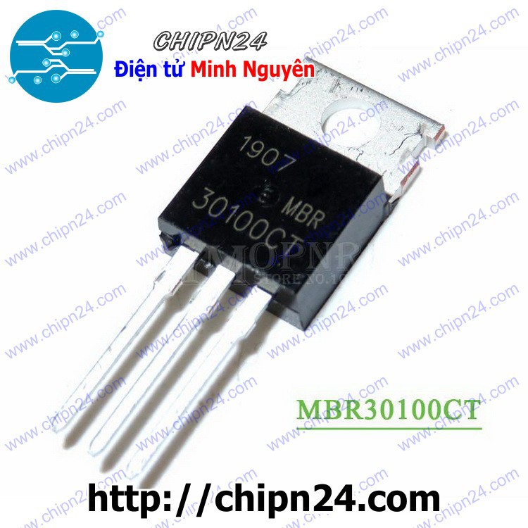 [1 CON] Diode Schottky MBR30100 30A 100V TO-220 (MBR30100CT)