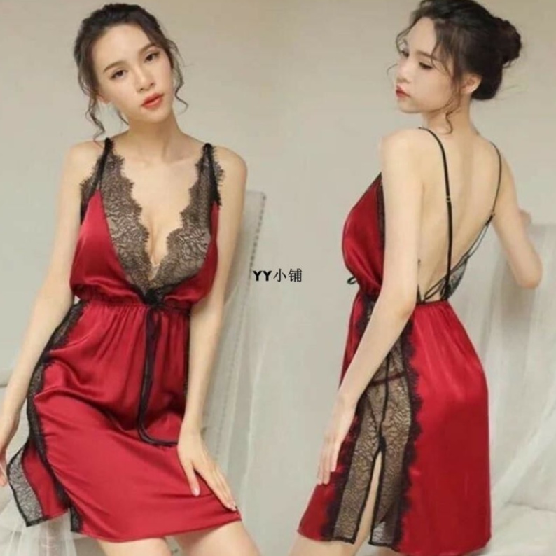 Váy ngủ /Đầm  ngủ 2 dây chéo lưng 5054 Quyến Rũ