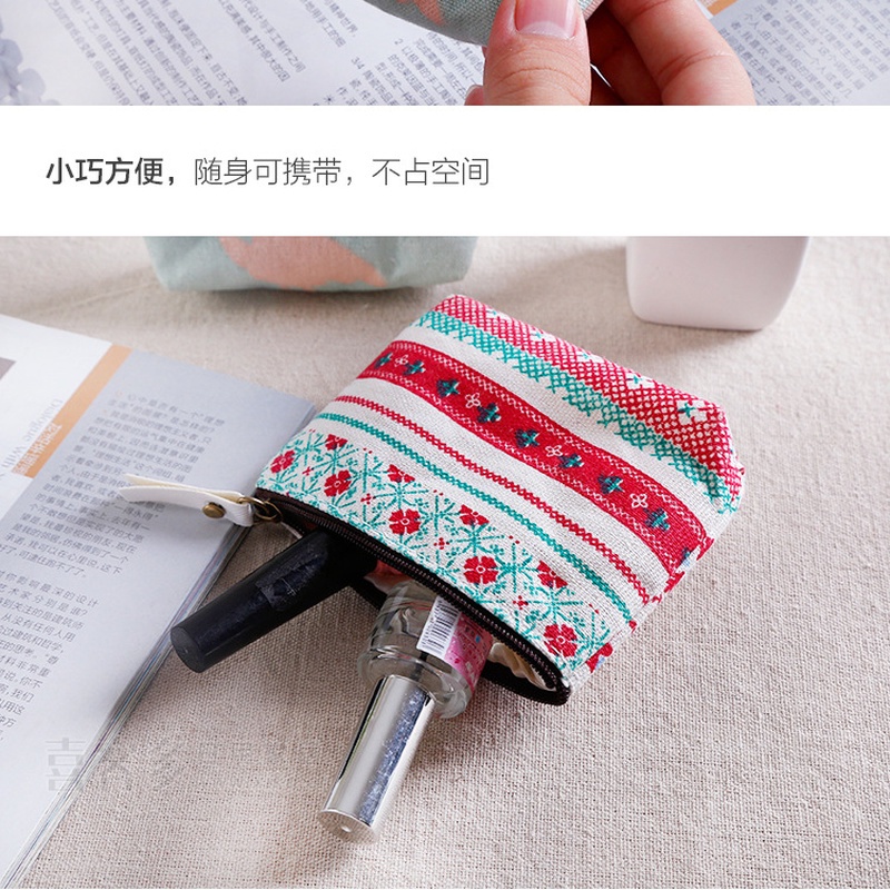 Ví Vải Canvas Mini Đựng Tiền Xu Dễ Thương Có Khóa Kéo GYLXB092