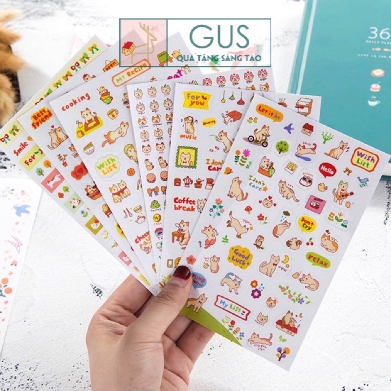 Sticker Animal lẻ 1 tấm GusShop trang trí góc học tập