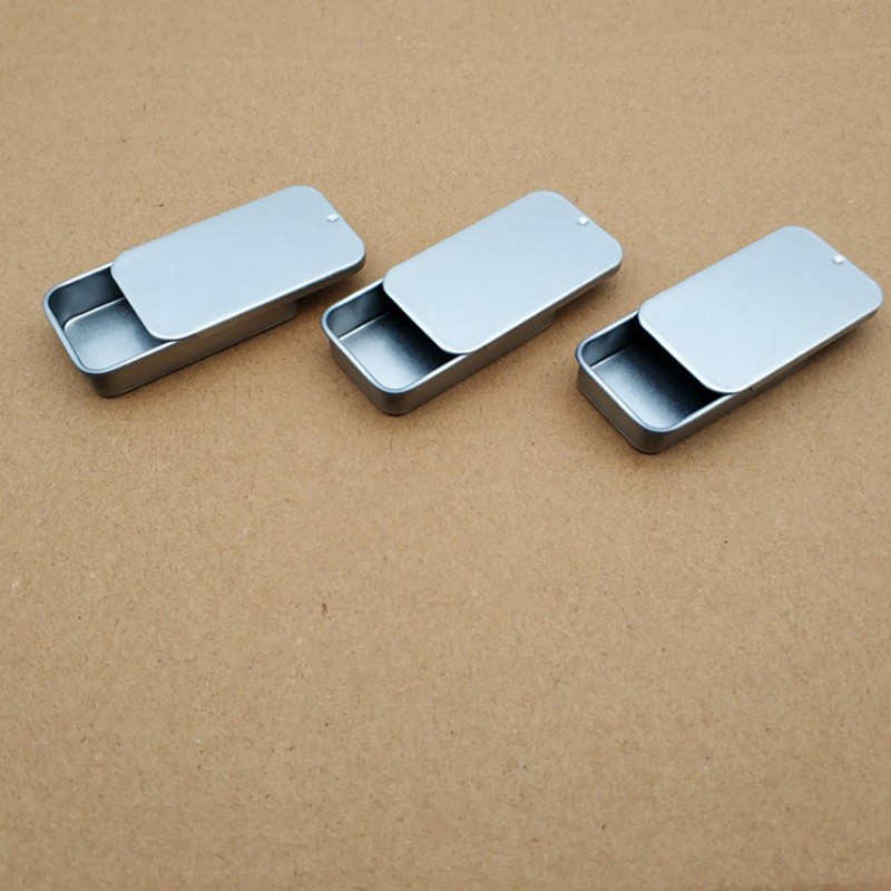 Set 3 hộp kim loại màu bạc đựng đồ đa năng tiện dụng