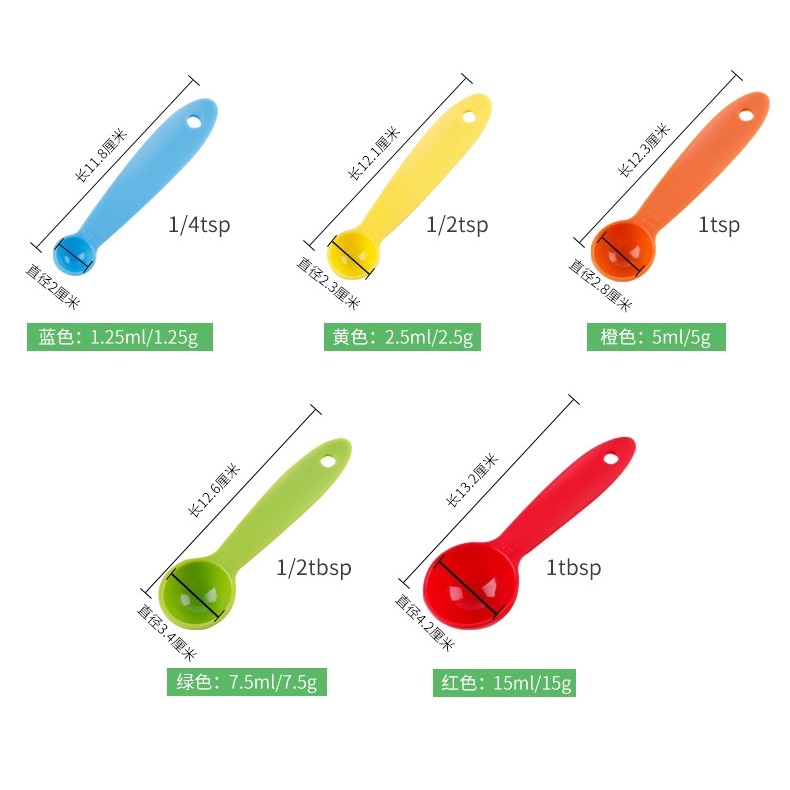 Set 5 muỗng đo lường gia vị tiện dụng cho nhà bếp