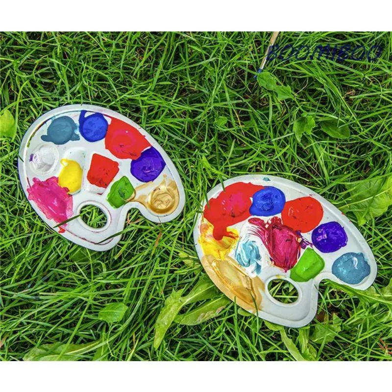 Khay pha màu, pallet nhựa 6 lỗ đựng, pha màu nước acrylic dùng cho học sinh, sinh viên, họa sĩ