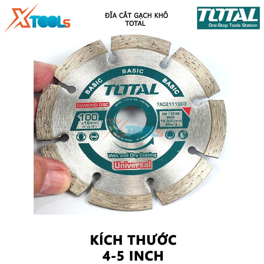 Đĩa cắt gạch khô Total | đĩa cắt mini đủ size, chiều rộng lưỡi 7.5mm