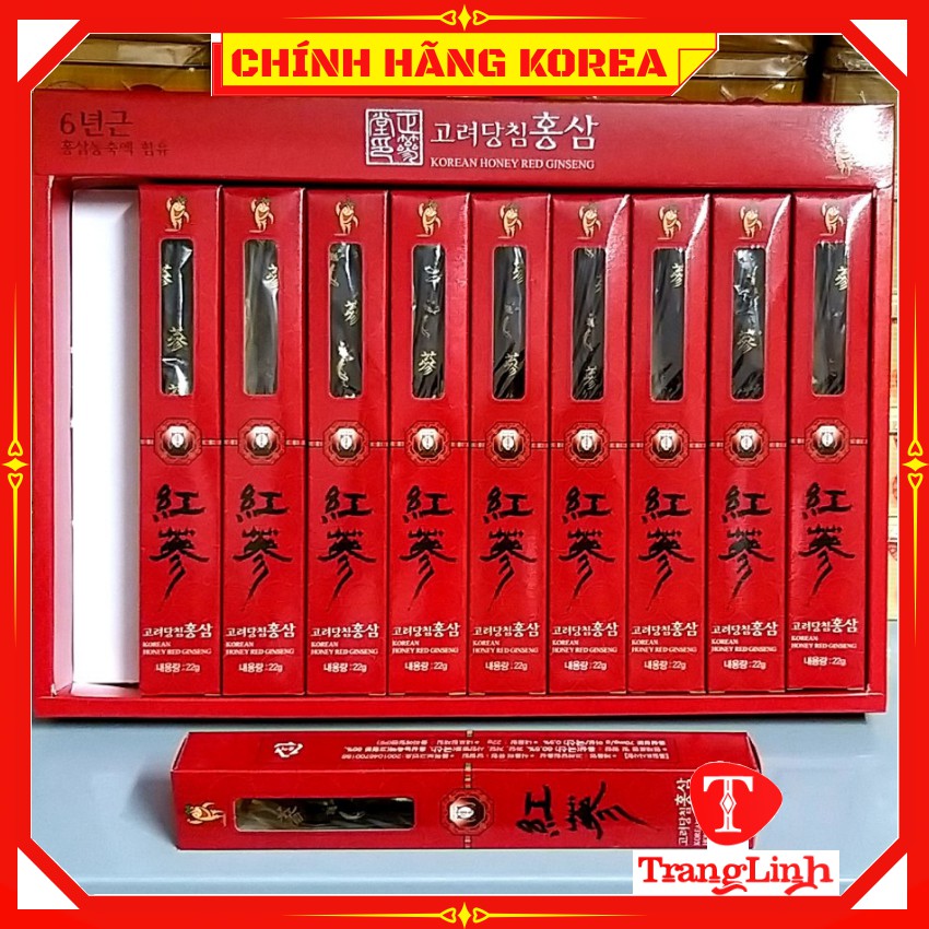 Hồng sâm hàn quốc tẩm mật ong, hộp 10 củ - Sâm củ tẩm mật ong nguyên chất - tranglinhkorea