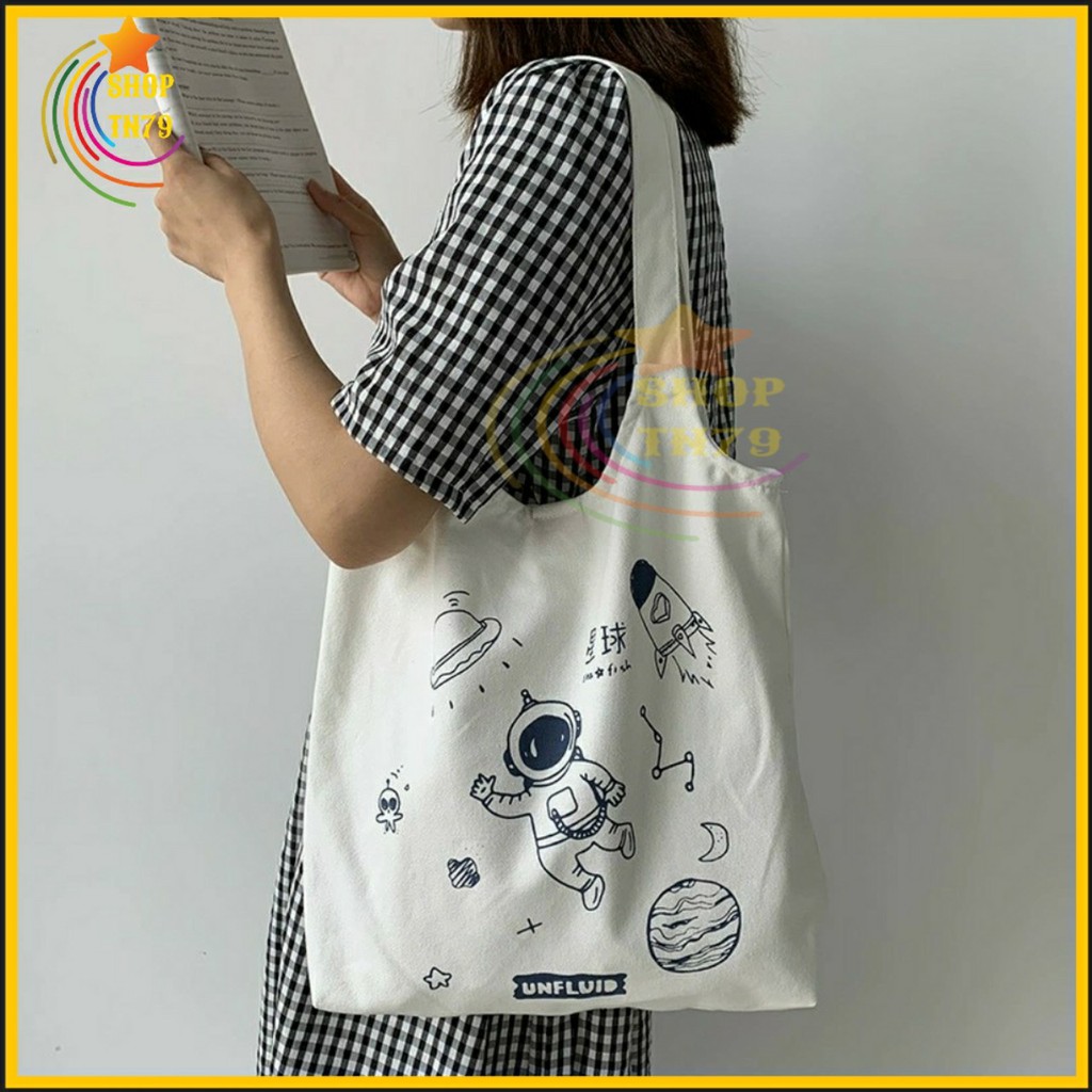 Túi đeo vai thời trang vải canvas mềm loại to đi hoc , đi chơi , đi làm đều rất đẹp - PHI HÀNH GIA