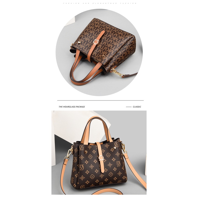 Túi xách nữ da PU cao cấp họa tiết monogram thời trang vintage dự tiệc Y6828