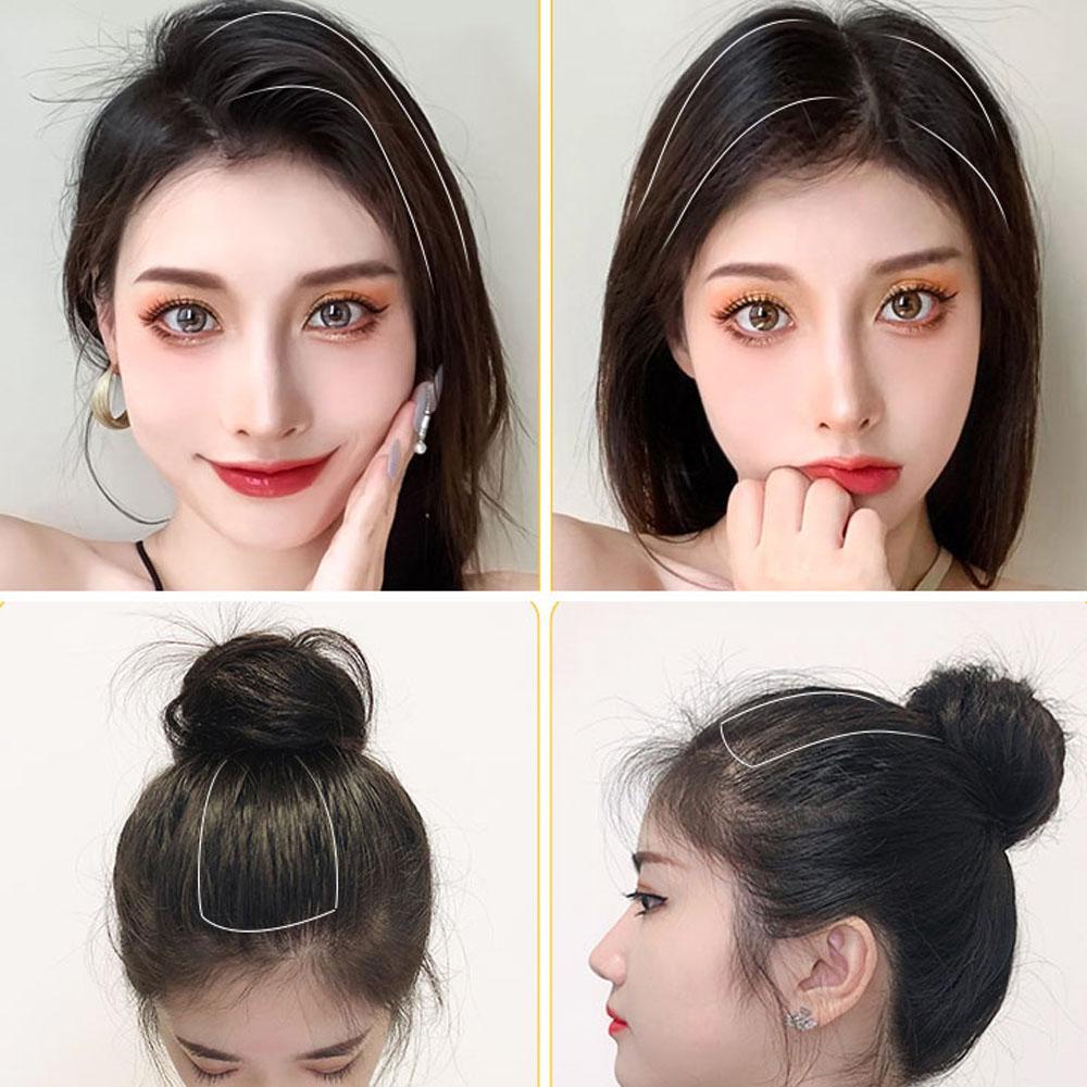 Bộ Tóc Giả Thẳng Dài Bằng Sợi Tự Nhiên Nhiều Màu Sắc Tùy Chọn Có Kẹp Và Kẹp Tàng Hình Chịu Nhiệt Độ Cao Cho Nữ