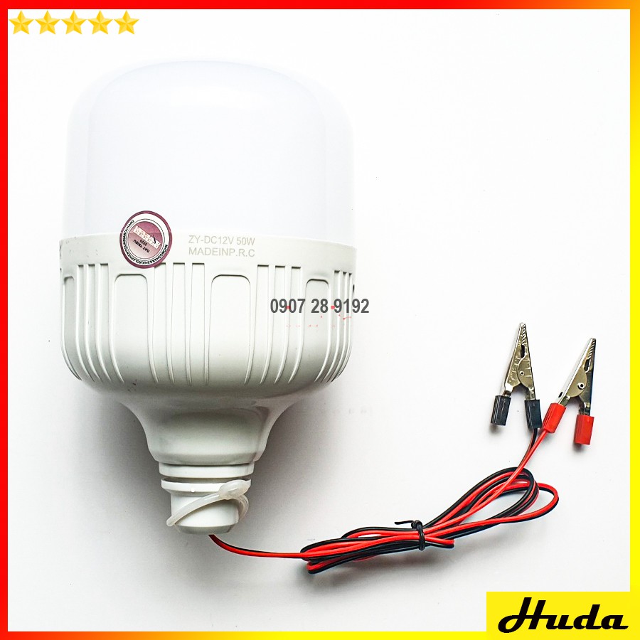 Bóng đèn Led Trụ 50W kín nước kẹp bình ắc quy 12V - 50W kẹp ắc quy 12V DSG