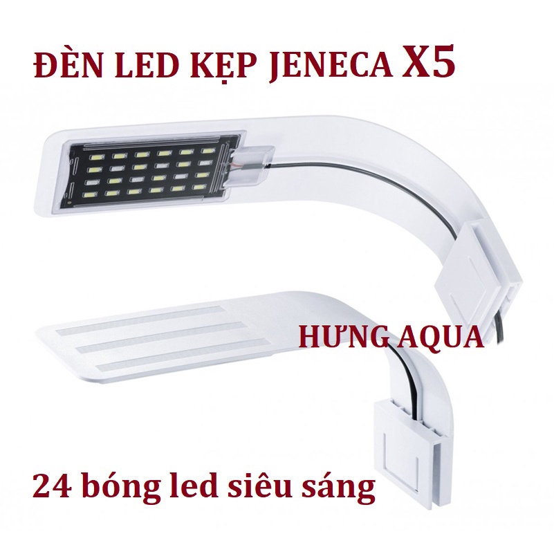 Đèn led bể cá, đèn led kẹp thành bể cá Jeneca X5 siêu sáng, thiết kế đẹp cho bể dưới 50cm