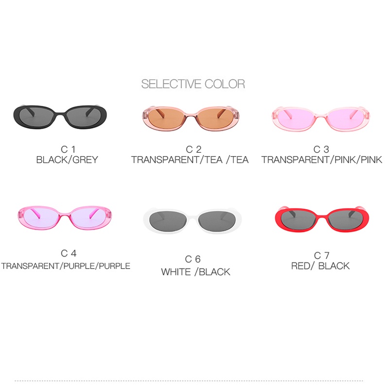 Kính Mát Gọng oval oval Chống Tia UV400 Nhiều Màu Thời Trang Unisex