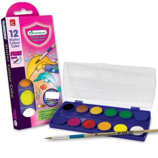Bộ 12/24 Màu Nước Dạng Khô Master Art 3ml Không Độc Hại An Toàn Cho Bé