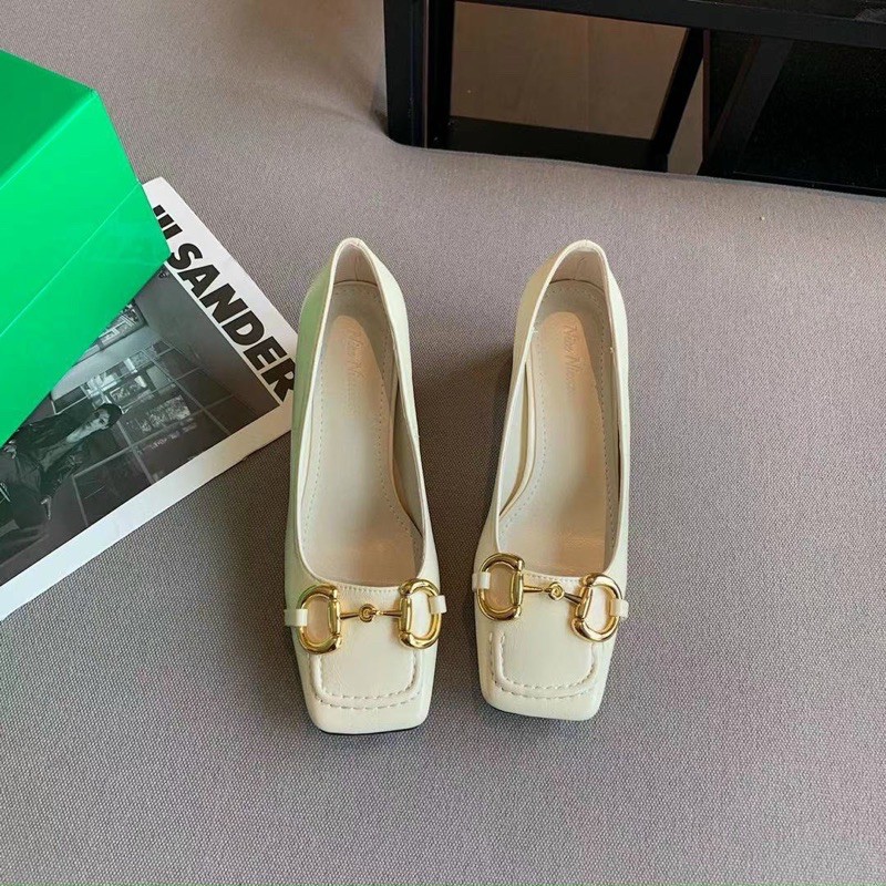 HÀNG FULL BOX CÓ SẴN Giày gót vuông khoá ngang 5cm