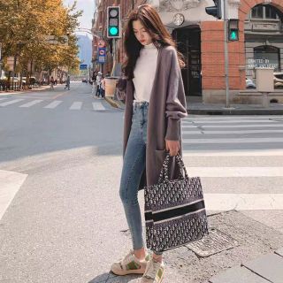 Áo cardigan dáng dài len lông mịn (ORDER)